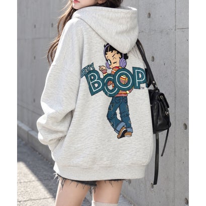 裏起毛BETTY BOOP バックプリントオーバーサイズパーカー （モクグレー）｜詳細画像