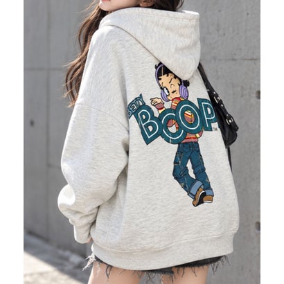 裏起毛BETTY BOOP バックプリントオーバーサイズパーカー （モクグレー）｜詳細画像