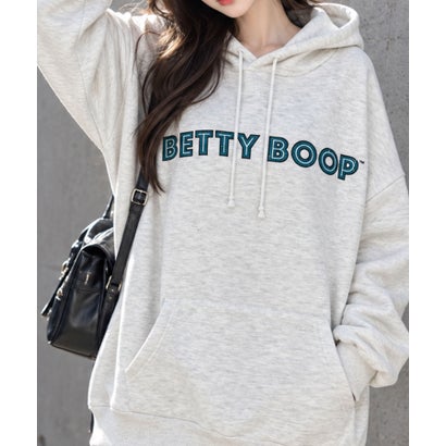 裏起毛BETTY BOOP バックプリントオーバーサイズパーカー （モクグレー）｜詳細画像