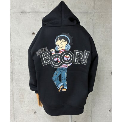 裏起毛BETTY BOOP バックプリントオーバーサイズパーカー （ブラック）｜詳細画像