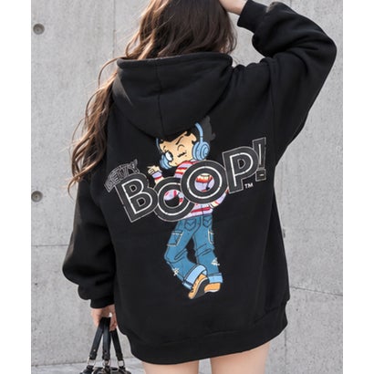 裏起毛BETTY BOOP バックプリントオーバーサイズパーカー （ブラック）｜詳細画像
