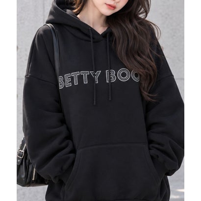 裏起毛BETTY BOOP バックプリントオーバーサイズパーカー （ブラック）｜詳細画像