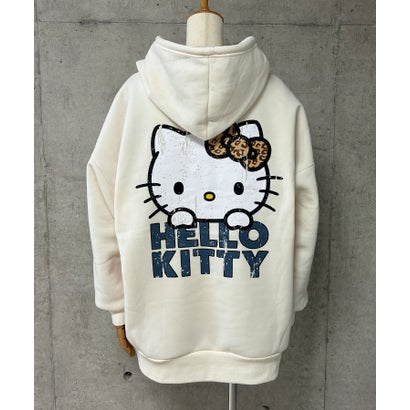裏起毛HELLO KITTY バックプリントオーバーサイズパーカー （アイボリー）｜詳細画像