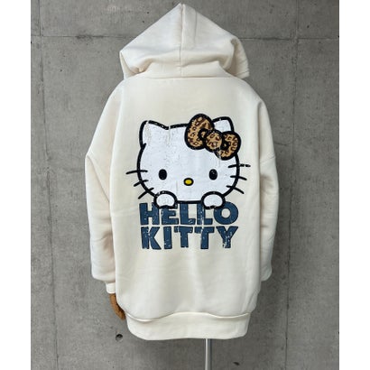裏起毛HELLO KITTY バックプリントオーバーサイズパーカー （アイボリー）｜詳細画像