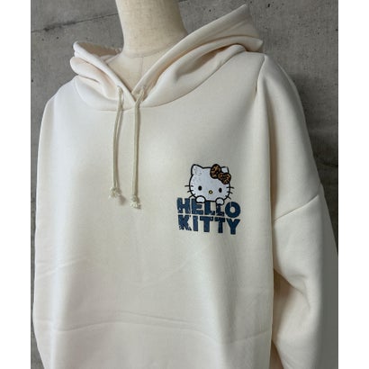 裏起毛HELLO KITTY バックプリントオーバーサイズパーカー （アイボリー）｜詳細画像