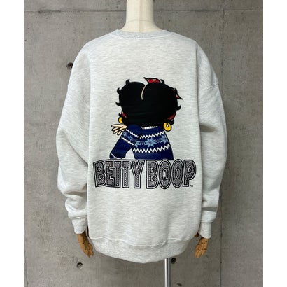 裏起毛BETTY BOOPフロント＆バックプリントオーバーサイズトレーナー （モクグレー）｜詳細画像