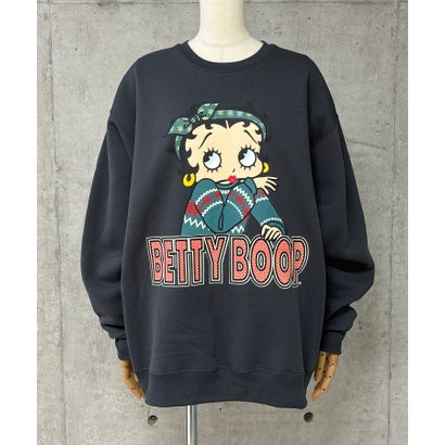 裏起毛BETTY BOOPフロント＆バックプリントオーバーサイズトレーナー （チャコールグレー）｜詳細画像