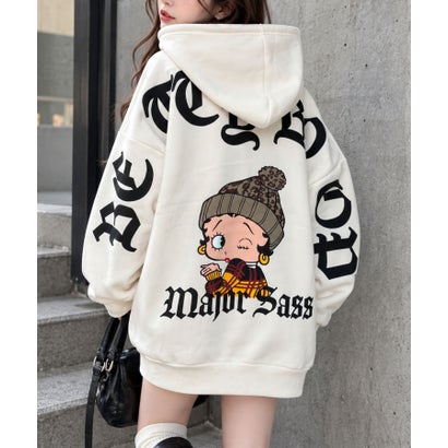 裏起毛BETTY BOOPバックプリントオーバーサイズパーカー （アイボリー）｜詳細画像