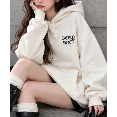 裏起毛BETTY BOOPバックプリントオーバーサイズパーカー （アイボリー）｜詳細画像