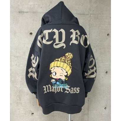 裏起毛BETTY BOOPバックプリントオーバーサイズパーカー （チャコールグレー）｜詳細画像