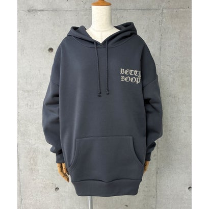 裏起毛BETTY BOOPバックプリントオーバーサイズパーカー （チャコールグレー）｜詳細画像