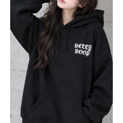 裏起毛BETTY BOOPバックプリントオーバーサイズパーカー （ブラック）｜詳細画像