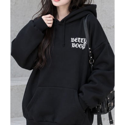 裏起毛BETTY BOOPバックプリントオーバーサイズパーカー （ブラック）｜詳細画像