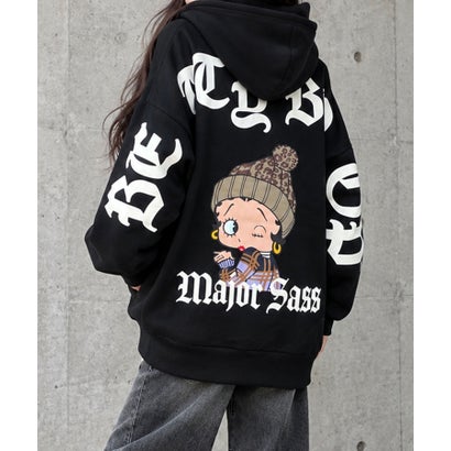 裏起毛BETTY BOOPバックプリントオーバーサイズパーカー （ブラック）｜詳細画像