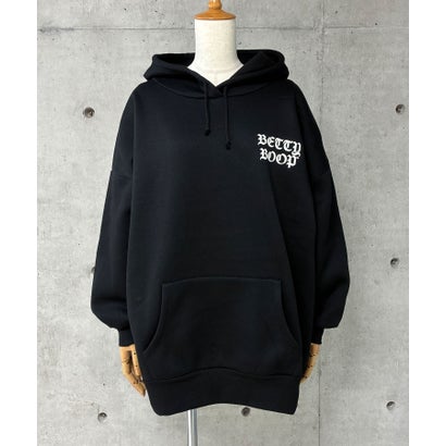 裏起毛BETTY BOOPバックプリントオーバーサイズパーカー （ブラック）｜詳細画像