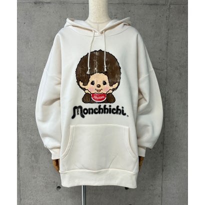裏起毛モンチッチプリントオーバーサイズパーカー （アイボリー）｜詳細画像
