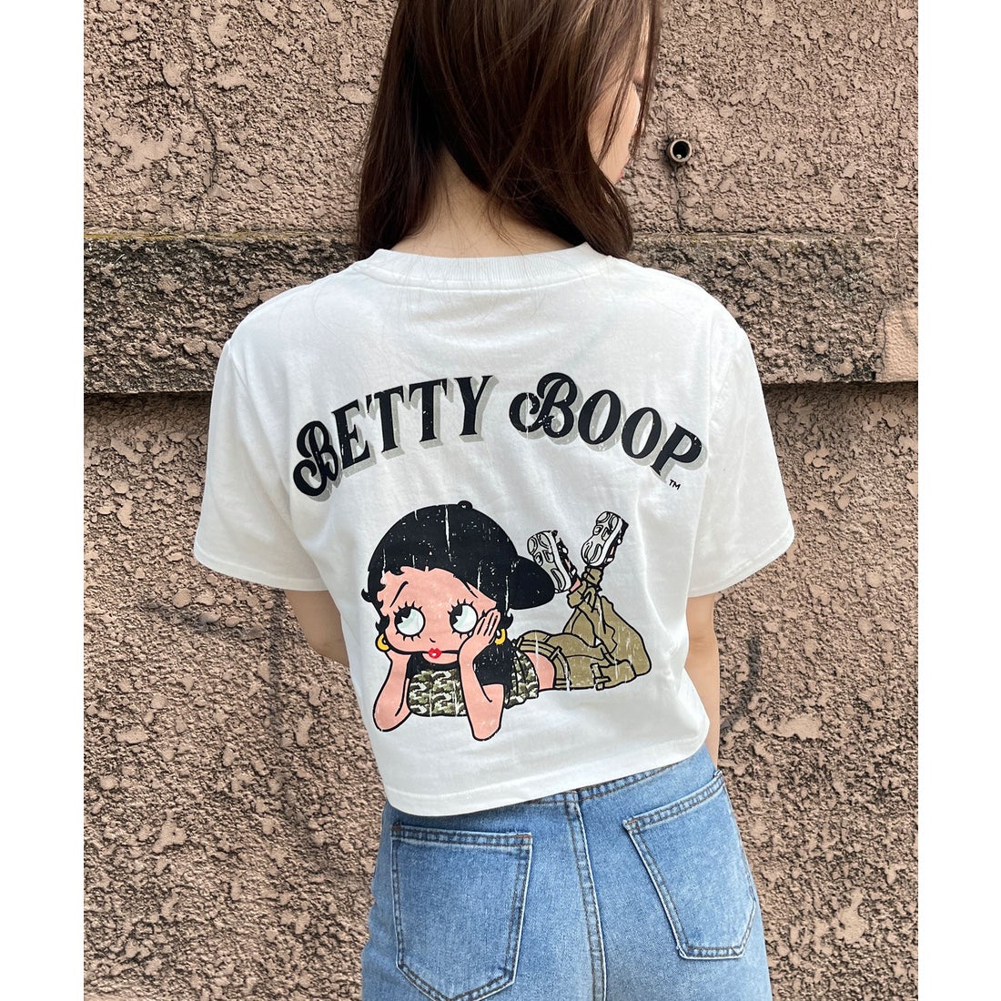 ミージェーン me Jane BETTY BOOPバックプリントショート丈Tシャツ