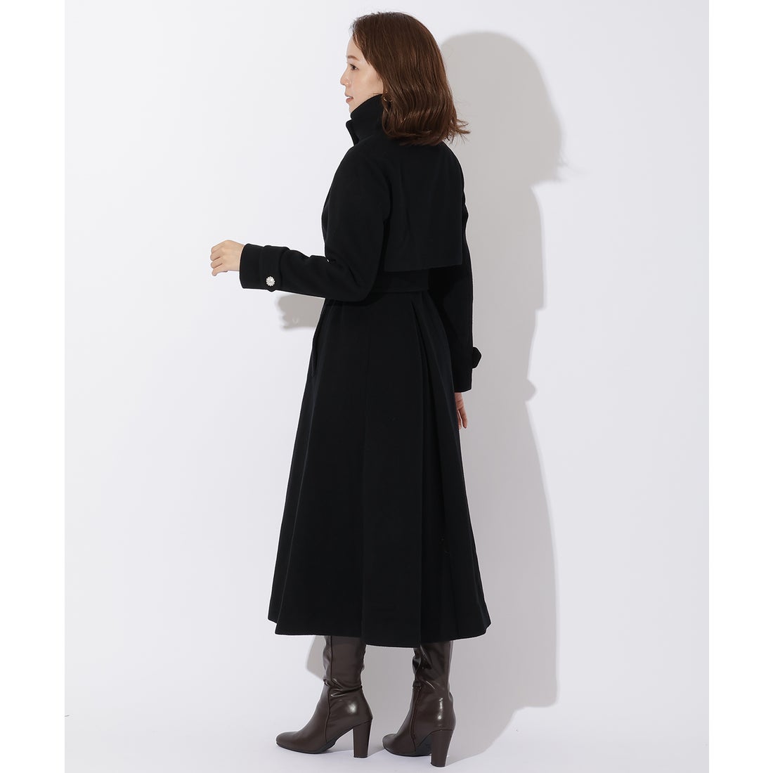アンドクチュール AND COUTURE ウールビーバースタンドカラーコート