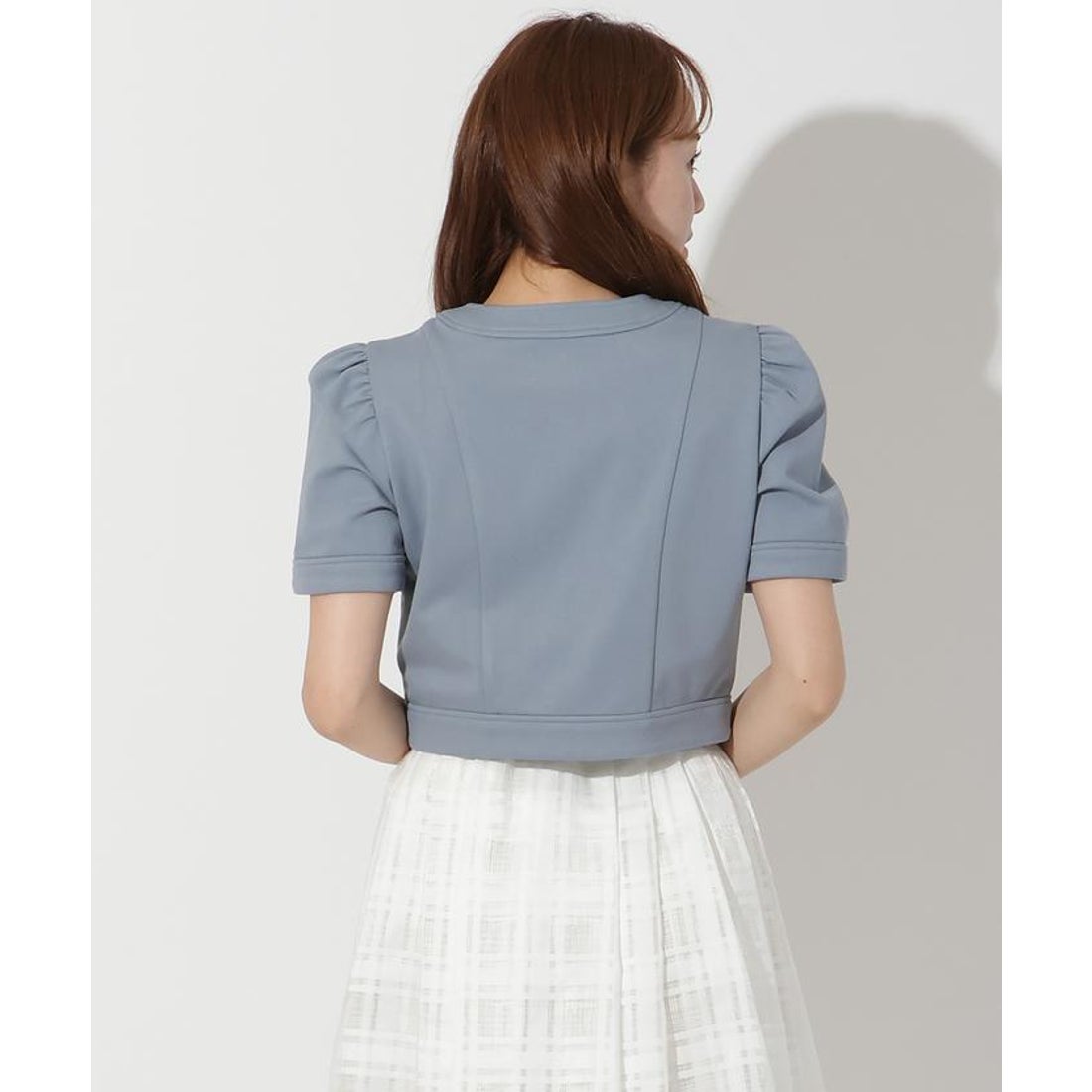 アンドクチュール AND COUTURE ポンチノーカラージャケット （ブルー