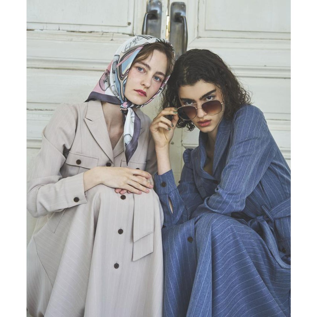 アンドクチュール AND COUTURE サファリシャツワンピース （ネイビー