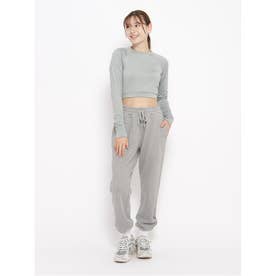 ソフトコンプレッションWARM クロップト長袖Tシャツ LADIES （ライトグレー）
