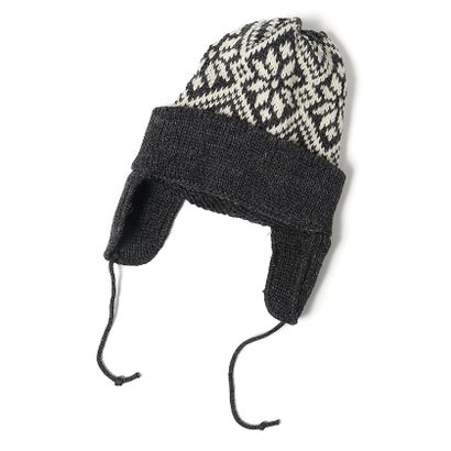 ソノタ/SNOWFLAKE BOB W/EAR（スノーフレークボブキャップ） （CHARCOAL/ARAN）｜詳細画像