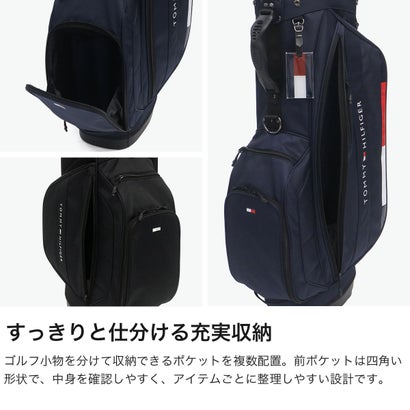 キャディバッグ メンズ レディース 9.0型 おしゃれ 46インチ 4分割 合皮 スタンド スタンド型 キャディーバッグ スタンドキャディバッグ シグネチャー THMG6SC8 （ブラック）｜詳細画像