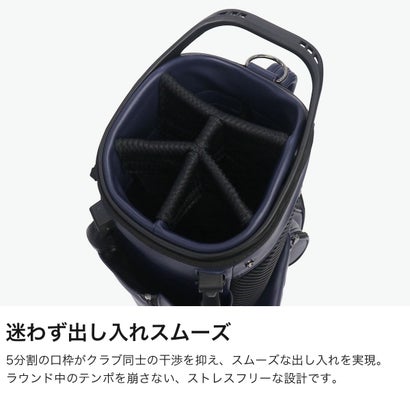 キャディバッグ メンズ レディース 9.0型 おしゃれ 46インチ 5分割 合皮 スタンド スタンド型 キャディーバッグ スタンドキャディバッグ ユースフル THMG6SC5 （ネイビー）｜詳細画像