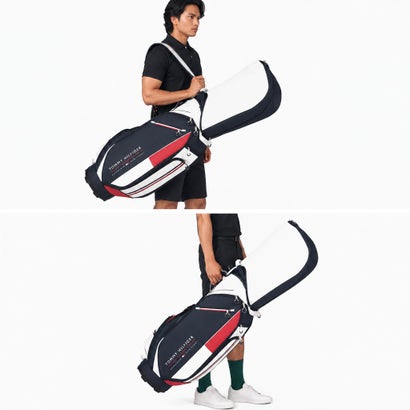 トミー ヒルフィガー ゴルフ TOMMY HILFIGER GOLF キャディバッグ メンズ レディース 9.0型 おしゃれ 46インチ 4分割 合皮 カート カート型 キャディーバッグ カートキャディバッグ エッセンシャル THMG6SC6 （ネイビー）｜詳細画像