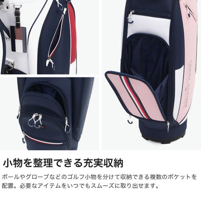 トミー ヒルフィガー ゴルフ TOMMY HILFIGER GOLF キャディバッグ メンズ レディース 9.0型 おしゃれ 46インチ 4分割 合皮 カート カート型 キャディーバッグ カートキャディバッグ エッセンシャル THMG6SC6 （ネイビー）｜詳細画像