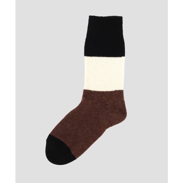 COLOUR BLOCK SOCK （BROWN）