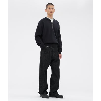DENSE ECO PLATED COTTON KNITWEAR （BLACK）｜詳細画像