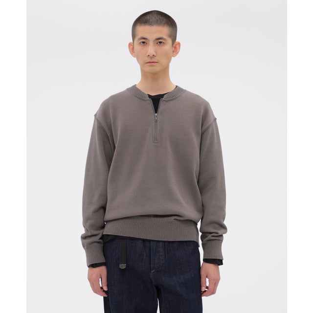 DENSE ECO PLATED COTTON KNITWEAR （CHARCOAL3）