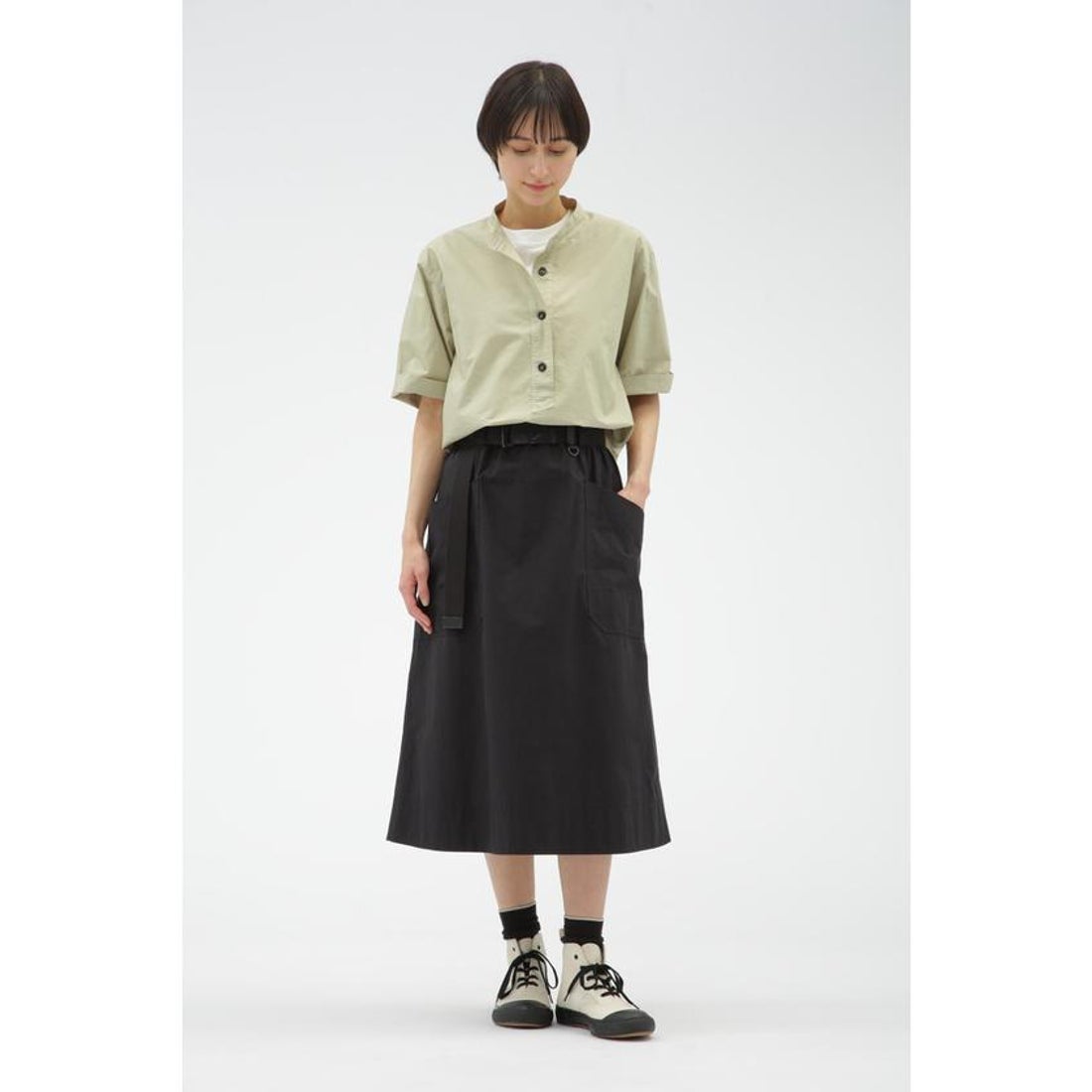 エムエイチエル MHL. COTTON RAMIE POPLIN （PALE GREEN1 