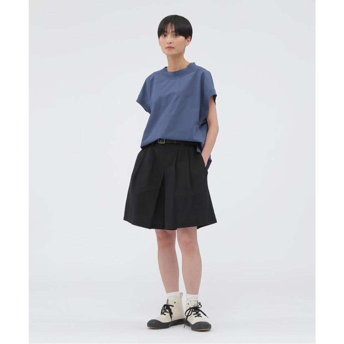 エムエイチエル MHL. HIGHCOUNT COTTON LINEN SHIRT （SLATE7