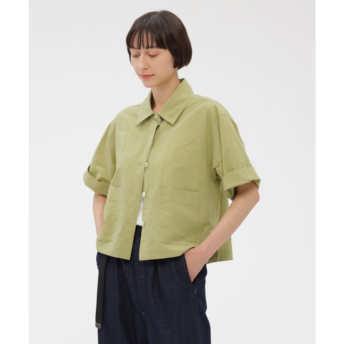 MHL. DRY COTTON LINEN 日本製 シャツ ジャケット M エムエイチエル MHL. HIGH COUNT DRY COTTON LINEN （WHITE