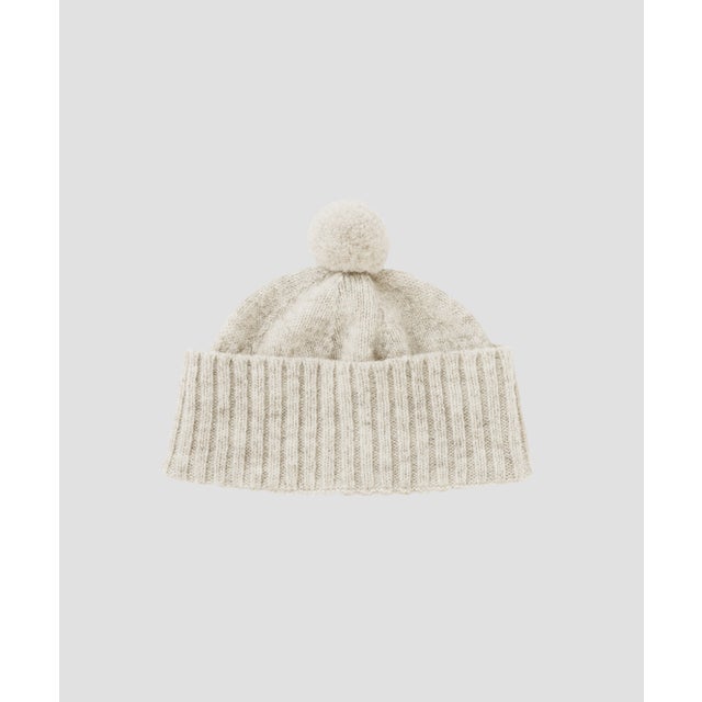 MHL DEEP RIB BOBBLE HAT （NATURAL2）