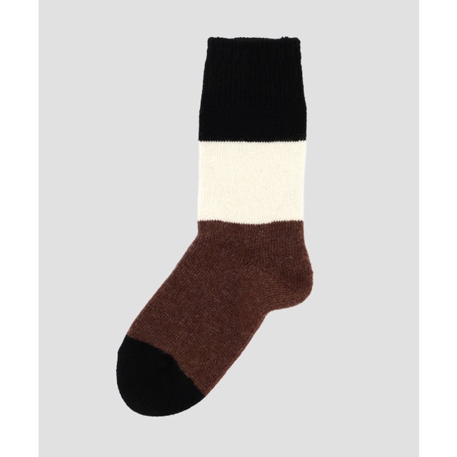 COLOUR BLOCK SOCK （BROWN）