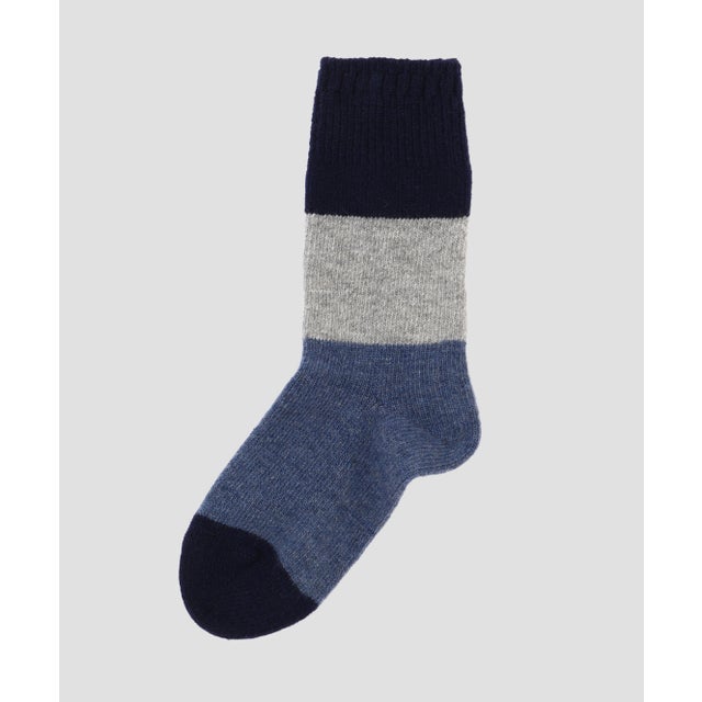 COLOUR BLOCK SOCK （MID BLUE3）