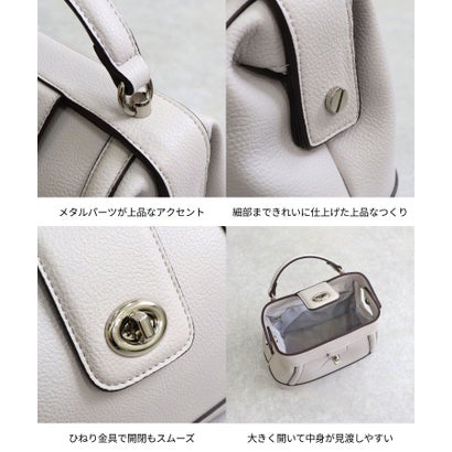 【2way/シーズンレス/オケージョン】トップハンドル2wayショルダーバッグ （グレージュ）｜詳細画像
