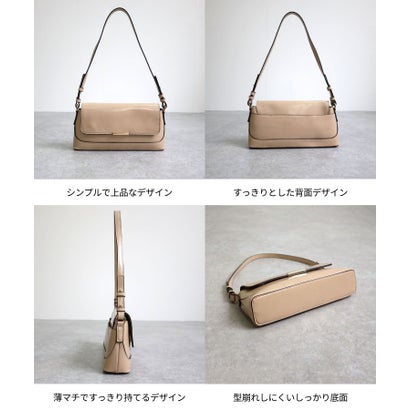 【シーズンレス/コンパクト/軽量】横長ショルダーバッグ （ボルドー）｜詳細画像