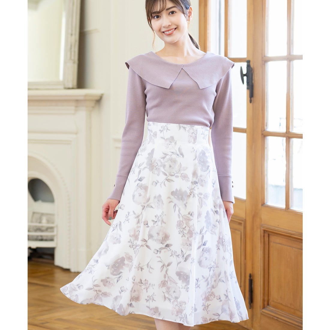 ミッシュマッシュ MISCH MASCH ビッグ衿ベルスリーブニット/MM338312 
