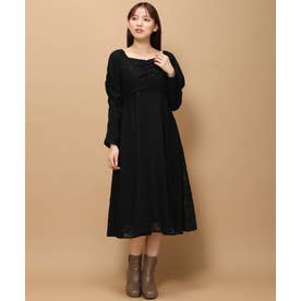 レース袖コンシャスワンピース/MM347406 （BLACK）