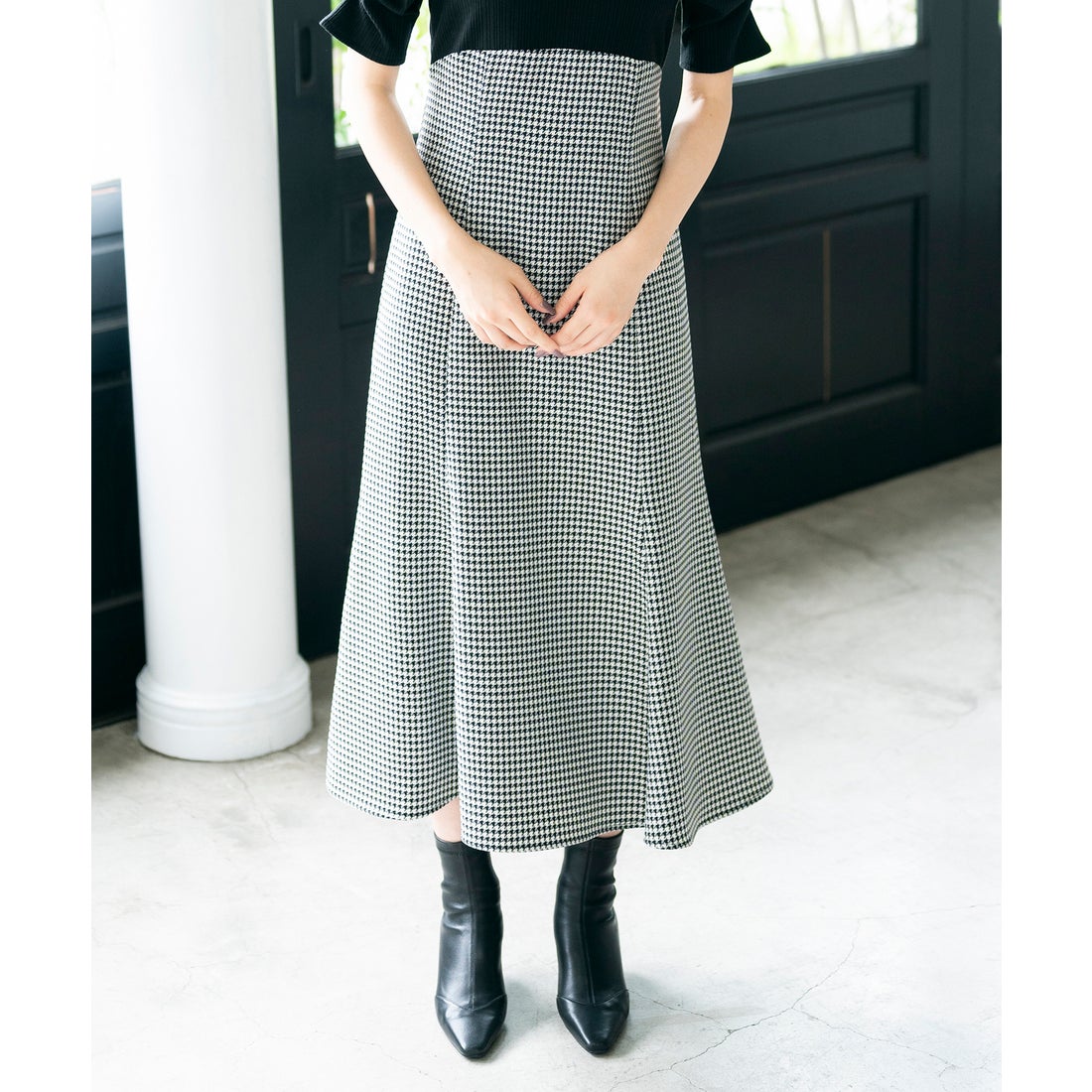 ミッシュマッシュ MISCH MASCH ギャザースリーブドッキングワンピース/MM327419 （BLACK） - ファッション通販 ...