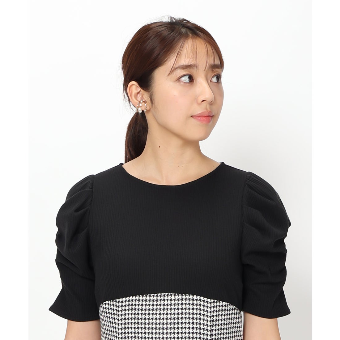 ミッシュマッシュ MISCH MASCH ギャザースリーブドッキングワンピース/MM327419 （BLACK） - ファッション通販 ...