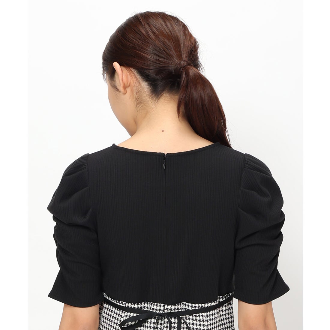 ミッシュマッシュ MISCH MASCH ギャザースリーブドッキングワンピース/MM327419 （BLACK） - ファッション通販 ...