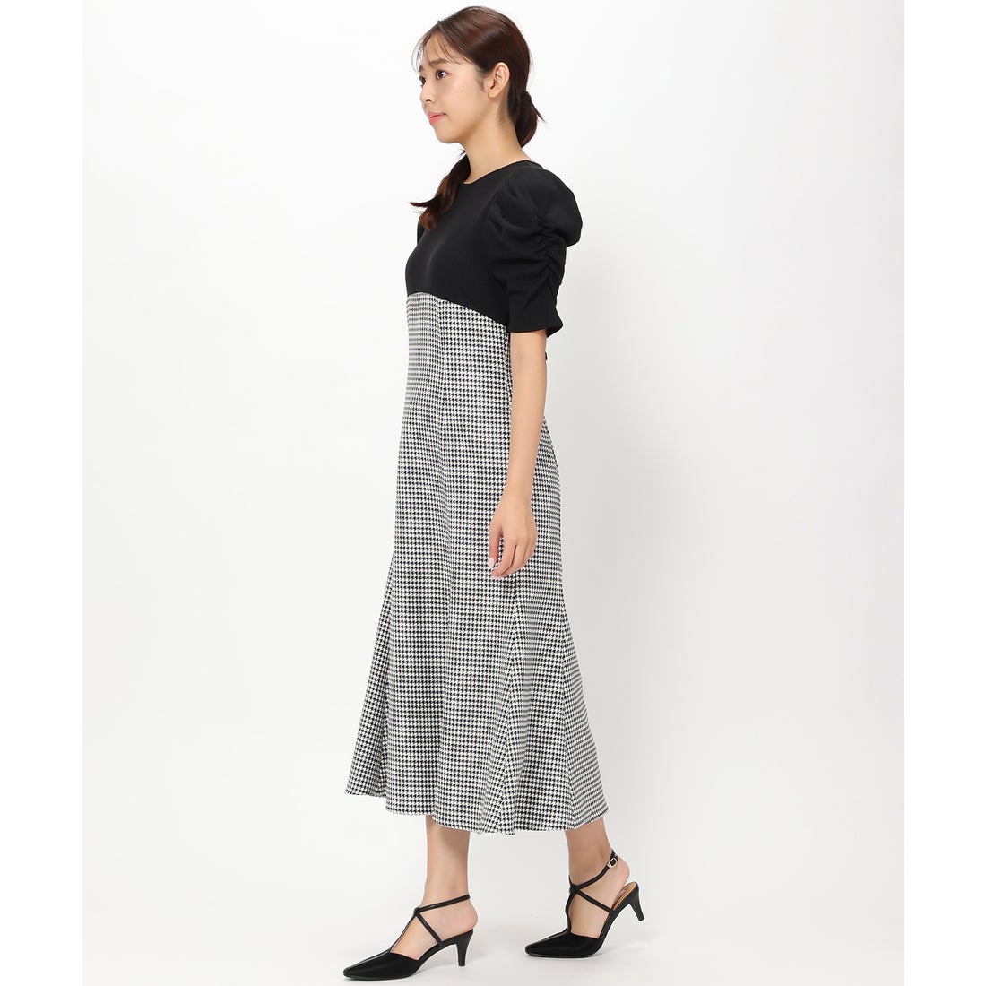ミッシュマッシュ MISCH MASCH ギャザースリーブドッキングワンピース/MM327419 （BLACK） - ファッション通販 ...