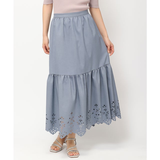 【2024春夏新作】ヒートカット裾切替スカート/MM427205 （BLUE）