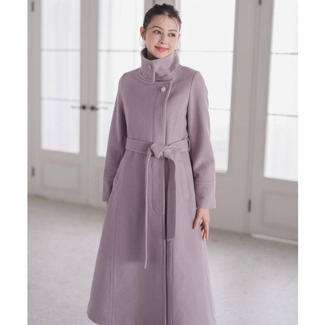 2025秋冬新作 ブローチ付きスタンドカラー3wayコート MM548606 （PINK）
