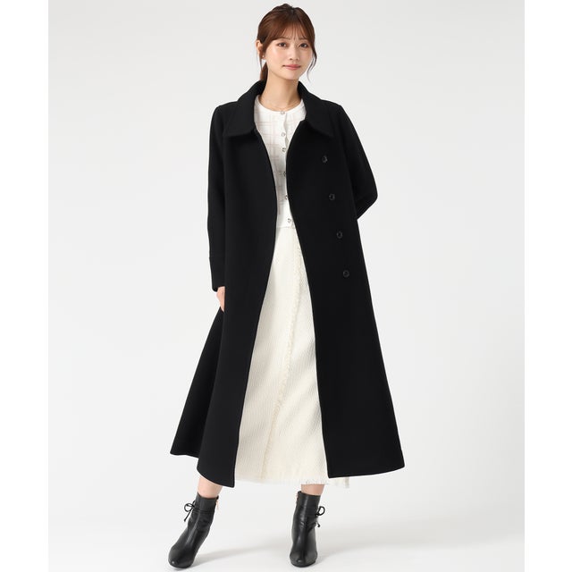 2025秋冬新作 ブローチ付きスタンドカラー3wayコート MM548606 （BLACK）
